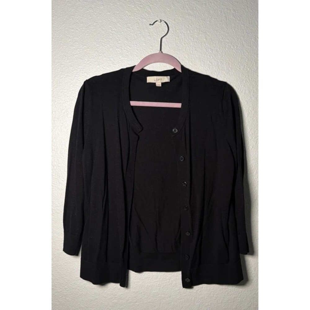 LOFT / Women’s 100% cotton Black Button Up Cardigan